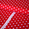 Baumwollstoff Baumwolle Sterne Weiß 8mm Groß auf Rot